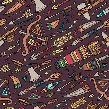 Tribal native ethnic seamless pattern 库存插图