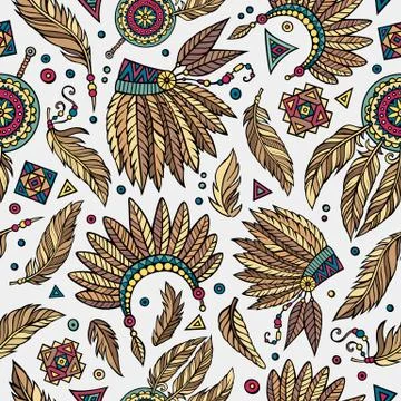 Tribal native ethnic seamless pattern Illustrazione stock