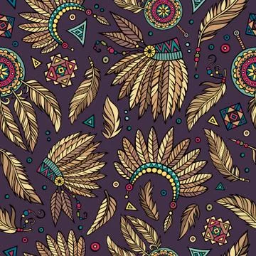 Tribal native ethnic seamless pattern Illustrazione stock