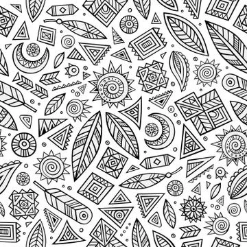 Tribal native ethnic seamless pattern Ilustración de archivo