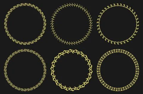 Tribal openwork circle frames. Round border vector background Stock Illustration