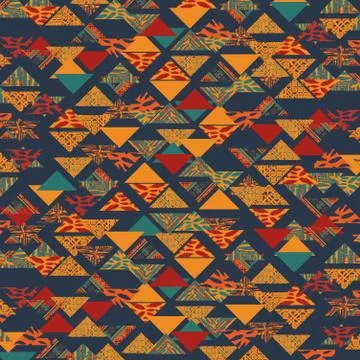 Tribal orange boho background Stock Illustration