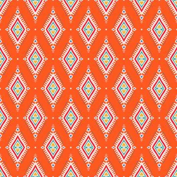 Tribal orange pattern with rhombuses Stock Illustration