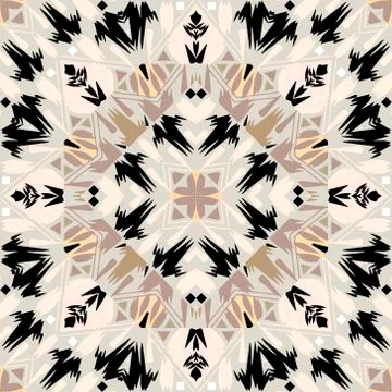 Tribal ornamental vector seamless pattern. Folk abstract colorful background. Illustrazione stock