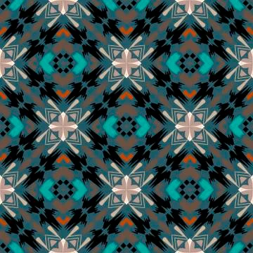 Tribal ornamental vector seamless pattern. Folk abstract colorful background. イラスト素材