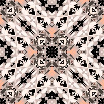 Tribal ornamental vector seamless pattern. Folk abstract colorful background. Stock Illustration