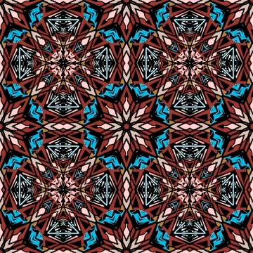 Tribal ornamental vector seamless pattern. Folk abstract colorful background. イラスト素材