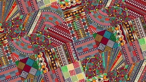 Tribal patchwork Stock Footage 152339194
