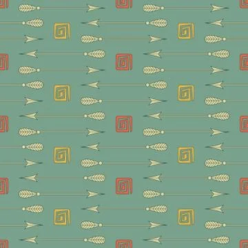 Tribal pattern with arrows Stock Illustration