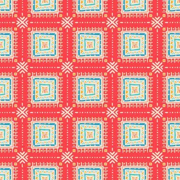 Tribal pattern with squares Stock Illustration