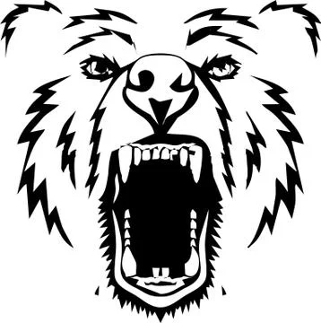 Tribal roar of the wolf Stock Illustration