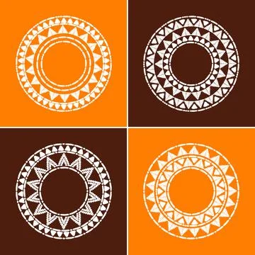 Tribal round frames collection vector Stock Illustration