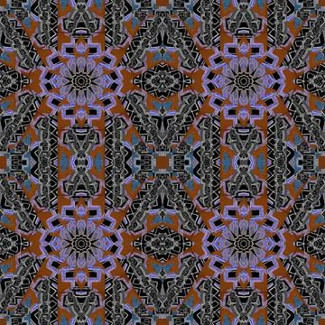 Tribal Seamless Pattern Digital art style technique modern geometric ethni... Stock Photos