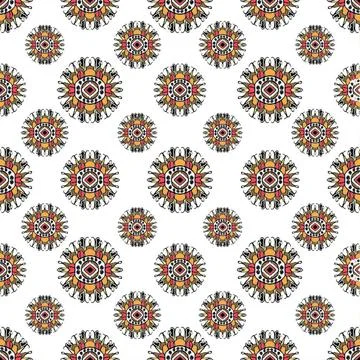 Tribal Seamless Pattern Digital style technique modern abstract geometric ... Stock Photos