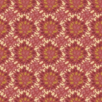 Tribal seamless pattern with dot circles. African elements in maroon tones. S Illustrazione stock