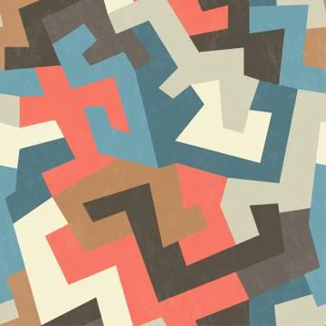 Tribal seamless pattern with grunge effect Stock Illustration