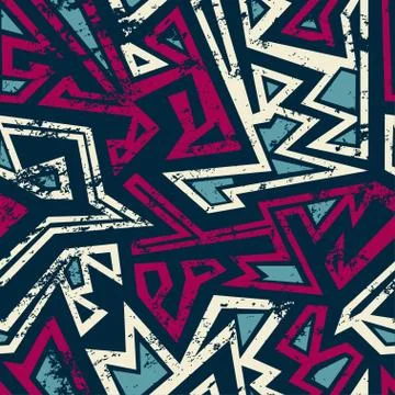 Tribal seamless pattern with grunge effect Stock Illustration