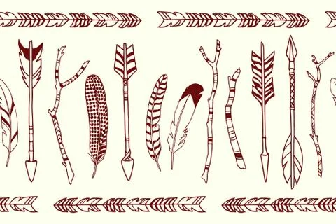 Tribal seamless pattern Stock Illustration