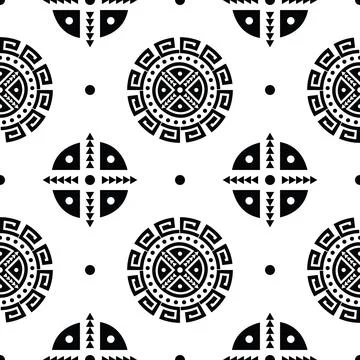 Tribal seamless repeat pattern. Vector abstract with aztec ethnic motif. Stock Illustration