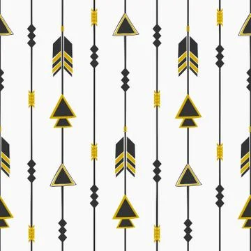 Tribal Style Arrows Seamless Pattern Stock Illustration