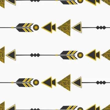 Tribal Style Arrows Seamless Pattern Illustrazione stock
