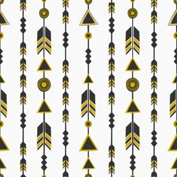 Tribal Style Arrows Seamless Pattern Illustrazione stock