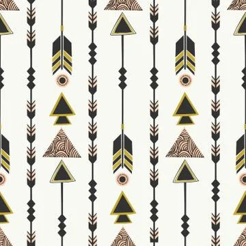 Tribal Style Arrows Seamless Pattern Stock Illustration