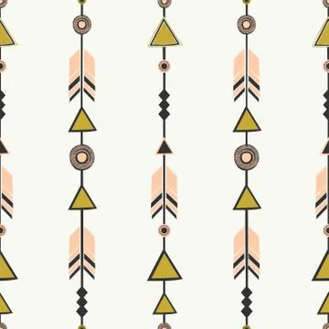 Tribal Style Arrows Seamless Pattern Stock Illustration