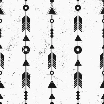 Tribal Style Arrows Seamless Pattern Stock Illustration