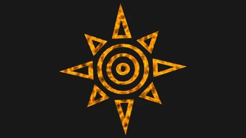 Tribal Sun Compass Star Animation Stock Footage 337391135