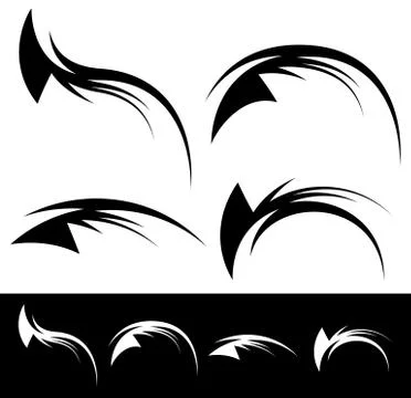 Tribal like tattoo elements - Dynamic swooshes, swirls Stock Illustration