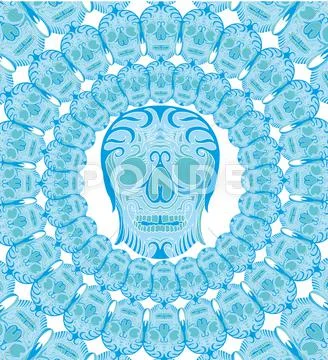 Tribal tattoo skull vector art Stock Illustration