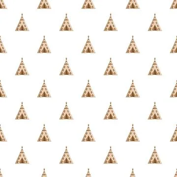 Tribal teepee pattern creating seamless background design Stock Illustration