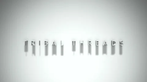 TRIBAL THREADS 3D title animation with shadows on a white background Stock Footage 296791463