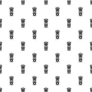 Tribal tiki idol pattern representing ancient polynesian culture Stock Illustration