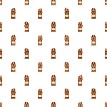 Tribal tiki idol pattern representing hawaiian culture Stock Illustration