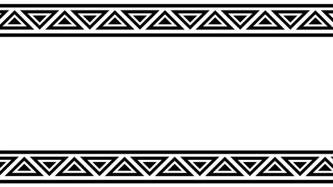 Tribal Triangle Zigzag Border Animation Stock Footage 337391017