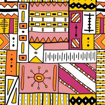 Tribal vector pattern - traditional indigenous African style textile design. Stock Illustration
