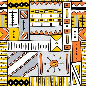 Tribal vector pattern - traditional indigenous African style textile design. Illustrazione stock