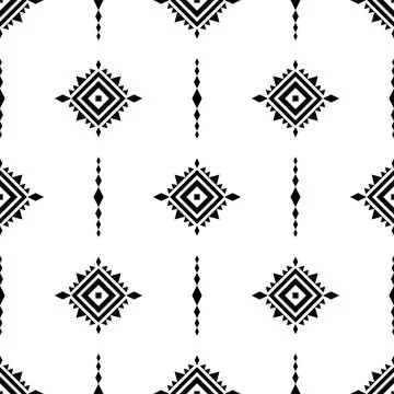 Tribal vector seamless Aztec repeat pattern. Abstract ethnic geometric design. Illustrazione stock