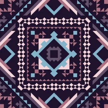 Tribal vector seamless pattern. Aztec fancy abstract geometric art print Stock Illustration