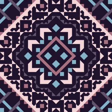 Tribal vector seamless pattern. Aztec fancy abstract geometric art print Stock Illustration