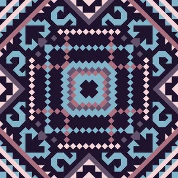 Tribal vector seamless pattern. Aztec fancy abstract geometric art print Stock Illustration