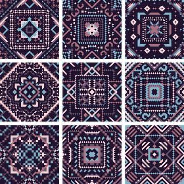 Tribal vector seamless pattern. Aztec fancy abstract geometric art print Stock Illustration
