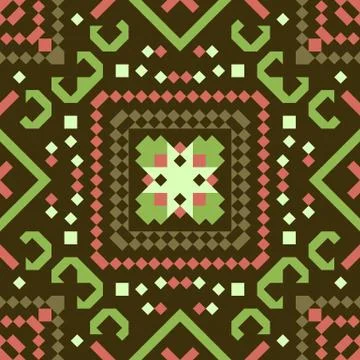 Tribal vector seamless pattern. Aztec fancy abstract geometric art print Stock Illustration