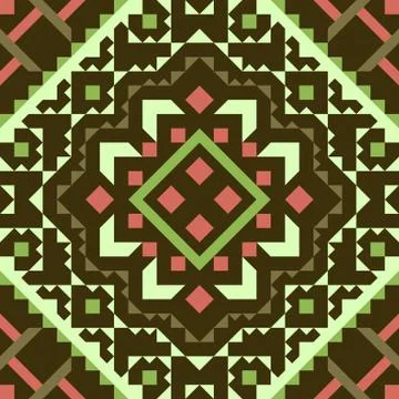 Tribal vector seamless pattern. Aztec fancy abstract geometric art print Stock Illustration