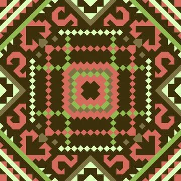 Tribal vector seamless pattern. Aztec fancy abstract geometric art print Stock Illustration