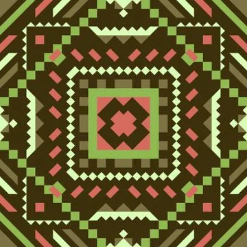 Tribal vector seamless pattern. Aztec fancy abstract geometric art print Stock Illustration