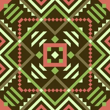 Tribal vector seamless pattern. Aztec fancy abstract geometric art print Stock Illustration