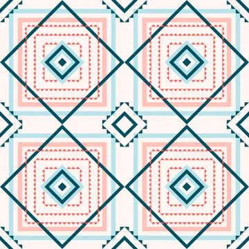 Tribal vector seamless pattern. Aztec fancy abstract geometric art print Stock Illustration